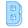 Letter b 3D Font 3D text generator, lettering printable free stencil, font, clip art, template, large alphabet and number design, print, download, diy crafts.