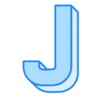 Letter j 3D Font 3D text generator, lettering printable free stencil, font, clip art, template, large alphabet and number design, print, download, diy crafts.