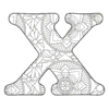 Letter x Adult Coloring pages alphabet and letter coloring sheets printable free stencil, font, clip art, template, large alphabet and number design, print, download, diy crafts.