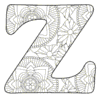 Letter z Adult Coloring pages alphabet and letter coloring sheets printable free stencil, font, clip art, template, large alphabet and number design, print, download, diy crafts.