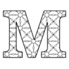 Letter m Coloring Pages Kids and Adults printable free stencil, font, clip art, template, large alphabet and number design, print, download, diy crafts.