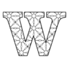 Letter w Coloring Pages Kids and Adults printable free stencil, font, clip art, template, large alphabet and number design, print, download, diy crafts.