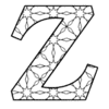Letter z Coloring Pages Kids and Adults printable free stencil, font, clip art, template, large alphabet and number design, print, download, diy crafts.