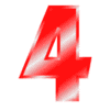 Letter 4 Alphabet Letters stylish creative letter designs gradient and bevel printable free stencil, font, clip art, template, large alphabet and number design, print, download, diy crafts.