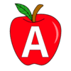 Letter a Apple Clipart Apple alphabet font letters and numbers. printable free stencil, font, clip art, template, large alphabet and number design, print, download, diy crafts.