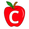 Letter c Apple Clipart Apple alphabet font letters and numbers. printable free stencil, font, clip art, template, large alphabet and number design, print, download, diy crafts.