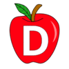 Letter d Apple Clipart Apple alphabet font letters and numbers. printable free stencil, font, clip art, template, large alphabet and number design, print, download, diy crafts.