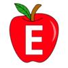 Letter e Apple Clipart Apple alphabet font letters and numbers. printable free stencil, font, clip art, template, large alphabet and number design, print, download, diy crafts.