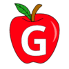Letter g Apple Clipart Apple alphabet font letters and numbers. printable free stencil, font, clip art, template, large alphabet and number design, print, download, diy crafts.