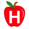Letter h Apple Clipart Apple alphabet font letters and numbers. printable free stencil, font, clip art, template, large alphabet and number design, print, download, diy crafts.