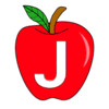 Letter j Apple Clipart Apple alphabet font letters and numbers. printable free stencil, font, clip art, template, large alphabet and number design, print, download, diy crafts.