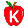 Letter k Apple Clipart Apple alphabet font letters and numbers. printable free stencil, font, clip art, template, large alphabet and number design, print, download, diy crafts.