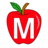 Letter m Apple Clipart Apple alphabet font letters and numbers. printable free stencil, font, clip art, template, large alphabet and number design, print, download, diy crafts.