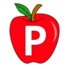 Letter p Apple Clipart Apple alphabet font letters and numbers. printable free stencil, font, clip art, template, large alphabet and number design, print, download, diy crafts.