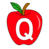 Letter q Apple Clipart Apple alphabet font letters and numbers. printable free stencil, font, clip art, template, large alphabet and number design, print, download, diy crafts.