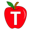 Letter t Apple Clipart Apple alphabet font letters and numbers. printable free stencil, font, clip art, template, large alphabet and number design, print, download, diy crafts.