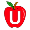 Letter u Apple Clipart Apple alphabet font letters and numbers. printable free stencil, font, clip art, template, large alphabet and number design, print, download, diy crafts.
