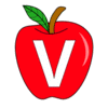 Letter v Apple Clipart Apple alphabet font letters and numbers. printable free stencil, font, clip art, template, large alphabet and number design, print, download, diy crafts.