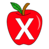 Letter x Apple Clipart Apple alphabet font letters and numbers. printable free stencil, font, clip art, template, large alphabet and number design, print, download, diy crafts.