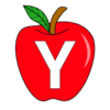 Letter y Apple Clipart Apple alphabet font letters and numbers. printable free stencil, font, clip art, template, large alphabet and number design, print, download, diy crafts.