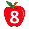 Letter 8 Apple Clipart Apple alphabet font letters and numbers. printable free stencil, font, clip art, template, large alphabet and number design, print, download, diy crafts.