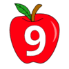 Letter 9 Apple Clipart Apple alphabet font letters and numbers. printable free stencil, font, clip art, template, large alphabet and number design, print, download, diy crafts.