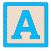 Letter a Baby Blocks wooden blocks, building blocks printable free stencil, font, clip art, template, large alphabet and number design, print, download, diy crafts.