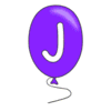 Letter j Balloon Alphabet balloon font, lettering, font generator printable free stencil, font, clip art, template, large alphabet and number design, print, download, diy crafts.