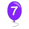Letter 7 Balloon Alphabet balloon font, lettering, font generator printable free stencil, font, clip art, template, large alphabet and number design, print, download, diy crafts.