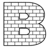 Letter b Brick Font Brick letters printable free stencil, font, clip art, template, large alphabet and number design, print, download, diy crafts.