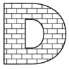 Letter d Brick Font Brick letters printable free stencil, font, clip art, template, large alphabet and number design, print, download, diy crafts.