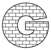 Letter g Brick Font Brick letters printable free stencil, font, clip art, template, large alphabet and number design, print, download, diy crafts.