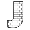 Letter j Brick Font Brick letters printable free stencil, font, clip art, template, large alphabet and number design, print, download, diy crafts.