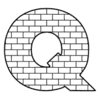 Letter q Brick Font Brick letters printable free stencil, font, clip art, template, large alphabet and number design, print, download, diy crafts.