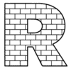 Letter r Brick Font Brick letters printable free stencil, font, clip art, template, large alphabet and number design, print, download, diy crafts.
