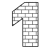 Letter NEXT-CHARACTER Brick Font Brick letters printable free stencil, font, clip art, template, large alphabet and number design, print, download, diy crafts.