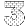 Letter 3 Brick Font Brick letters printable free stencil, font, clip art, template, large alphabet and number design, print, download, diy crafts.
