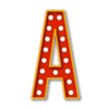 Letter a Broadway font marquee letters with lights printable free stencil, font, clip art, template, large alphabet and number design, print, download, diy crafts.