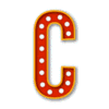 Letter c Broadway font marquee letters with lights printable free stencil, font, clip art, template, large alphabet and number design, print, download, diy crafts.