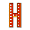 Letter h Broadway font marquee letters with lights printable free stencil, font, clip art, template, large alphabet and number design, print, download, diy crafts.