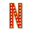 Letter n Broadway font marquee letters with lights printable free stencil, font, clip art, template, large alphabet and number design, print, download, diy crafts.