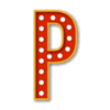 Letter p Broadway font marquee letters with lights printable free stencil, font, clip art, template, large alphabet and number design, print, download, diy crafts.