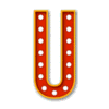 Letter u Broadway font marquee letters with lights printable free stencil, font, clip art, template, large alphabet and number design, print, download, diy crafts.