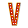 Letter v Broadway font marquee letters with lights printable free stencil, font, clip art, template, large alphabet and number design, print, download, diy crafts.