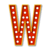 Letter w Broadway font marquee letters with lights printable free stencil, font, clip art, template, large alphabet and number design, print, download, diy crafts.