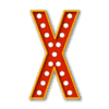 Letter x Broadway font marquee letters with lights printable free stencil, font, clip art, template, large alphabet and number design, print, download, diy crafts.