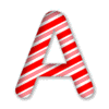 Letter a Candy Cane Clipart 3D Christmas font, stripes, lettering  printable free stencil, font, clip art, template, large alphabet and number design, print, download, diy crafts.