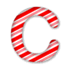 Letter c Candy Cane Clipart 3D Christmas font, stripes, lettering  printable free stencil, font, clip art, template, large alphabet and number design, print, download, diy crafts.