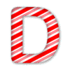 Letter d Candy Cane Clipart 3D Christmas font, stripes, lettering  printable free stencil, font, clip art, template, large alphabet and number design, print, download, diy crafts.