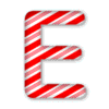 Letter e Candy Cane Clipart 3D Christmas font, stripes, lettering  printable free stencil, font, clip art, template, large alphabet and number design, print, download, diy crafts.